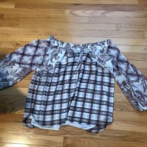 Off the shoulder patterned blouse